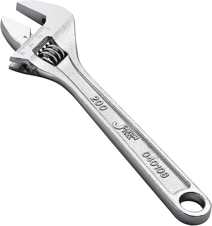 Jetech 8-Inch Adjustable Wrench - Professional Heavy Duty Spanner Chrome Vanadium Steel Shifter Spanner with Metric Scale Wide Caliber Opening