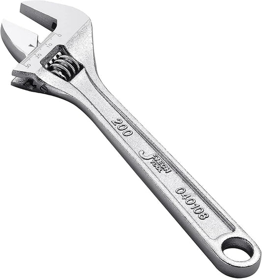 Jetech 8-Inch Adjustable Wrench - Professional Heavy Duty Spanner Chrome Vanadium Steel Shifter Spanner with Metric Scale Wide Caliber Opening