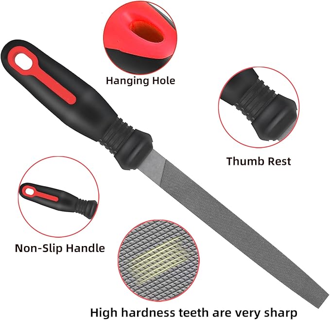 Greywolf 17 pcs File Set, Metal Files, Premium T12 Carbon Steel Flat, Half Round, Round and Triangular Files and 12 pcs Needle Files and Carrying Case for Metalworking and Woodworking