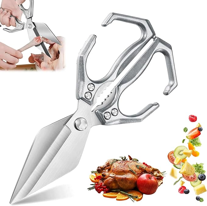 Kitchen Scissors, Multifunctional Heavy-Duty Kitchen Shears, Poultry Shears with Ergonomic Handle High-Carbon Steel for Chicken, Meat, Seafood, Bone Cutting