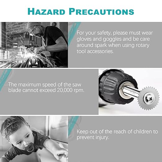 7PCS Rotary Drill Saw Blades,with 1PCS 1/4" Hex Shank & 1PCS 1/8" Round Shank,HSS Saw Disc Wheel Cutting Blades for Drills Rotary Tools