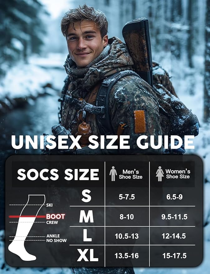Alpaca Wool Boot Socks Men and Women, Heavyweight Thick Thermal Socks Cold Weather Hunting Hiking, Moisture Wicking