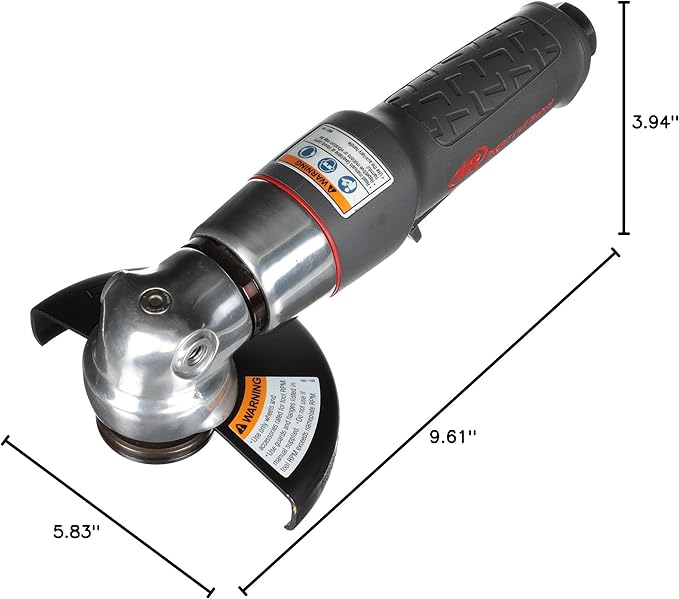 Ingersoll Rand 3445MAX Air Angle Grinder/Cutoff Tool, 4.5" Wheel, 12,000 rpm, 0.88 hp, 5/8"-11 Thread, Rear Exhaust