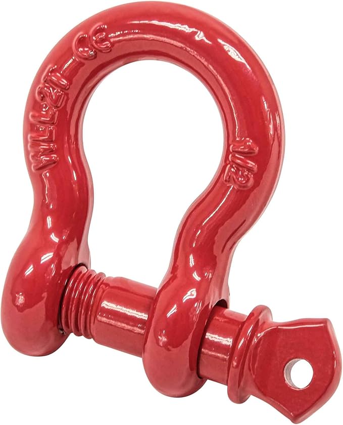 Mytee Products 1/2" Anchor Shackle Forged Carbon Steel w/Alloy Screw Pin WLL # 2.0 Tons 4,000 lbs, Double Rust Protection Heavy Duty D Ring Shackle for Towing, Rigging & Vehicle Recovery 10 Pack