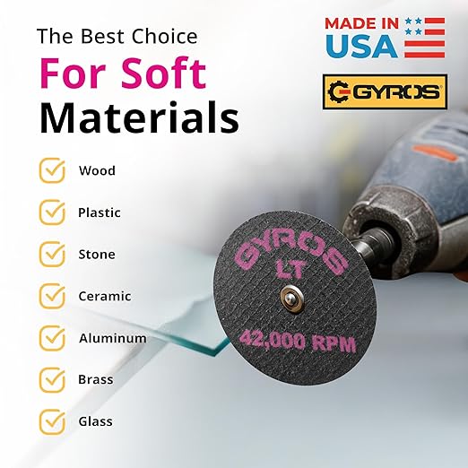 Gyros 11-21702/50 Cut Off Wheels, Black, 1.75"- 50PK