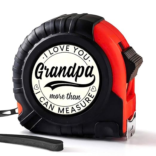 Grandpa Gifts - Grandpa Birthday Gifts from Granddaughter, Grandson, Grandkids - Best Gifts for Great New Promoted to Grandpa - Woodworking Carpenter Measuring Tape
