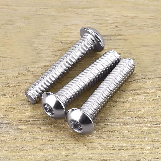 1/4-20 x 1-1/4" Button Head Socket Cap Bolts Screws, 304 Stainless Steel 18-8, Allen Hex Drive, Bright Finish, Fully Machine Thread, Pack of 50