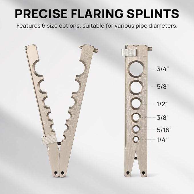 TURBRO HVAC Flaring Tool for 1/4?쇺?to 3/4?쇺?Pipes, Electric and Manual Flaring Tool, Compatible with Drills, Eccentric Cone Type for 45 Degree Single Flares, for Copper and Aluminum Pipes