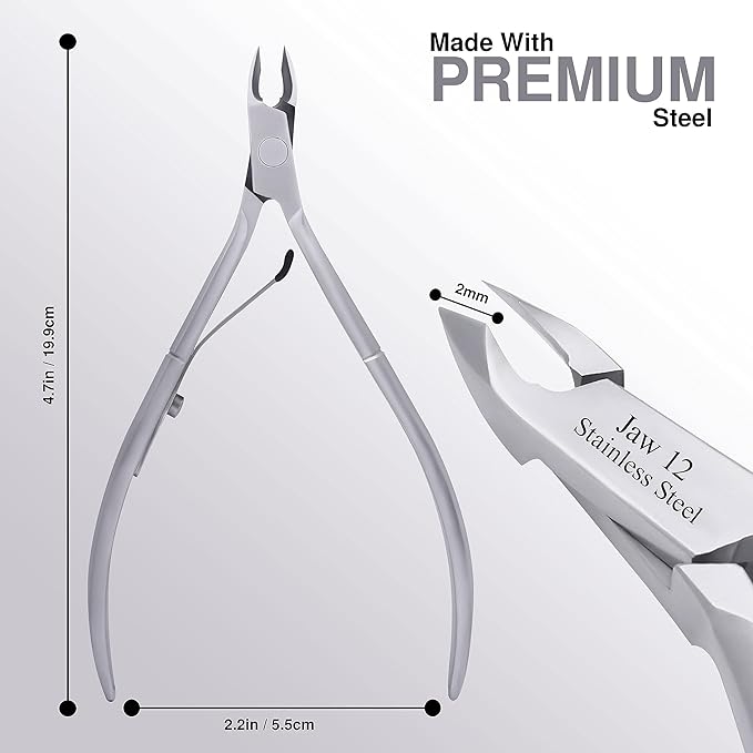 UM Supplies Cuticle Trimmer | Hangnail Remover | Extremely Sharp | Professional Cuticle Nippers | Stainless Steel | Cuticle clippers | Pedicure Manicure Tool (Jaw 12)