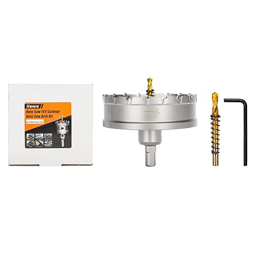 Hole Saw 4-1/8" (105mm) Heavy Duty Carbide with 2 Pilot Drill Bits - Metal Hole Cutter Cuts Stainless Steel, Iron, Copper, Brass, Plastic