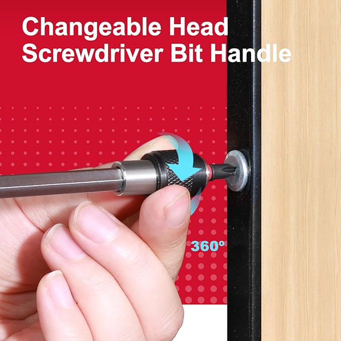 Magnetic Changeable Head Manual Screwdriver Holder, Quick Change&Release 1/4??Hex Bit Extension Holder for Screwdriver Bit, Nut driver, Socket Adapter
