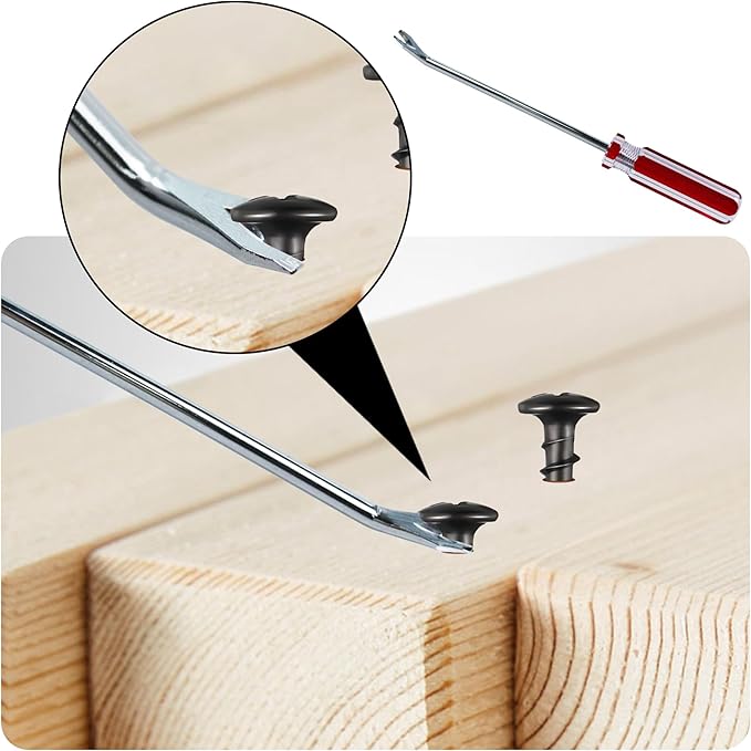 4PCS 9.25 Inch Tack Lifter Nail Puller, V TipTack Lifter, Professional Heavy Duty Metal Nail Puller with Comfort Grip Handle for Office, Home, Staples Removal, Construction, Upholstery