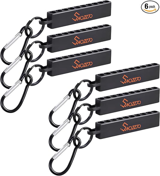 6PCS Black 10-Hole Screwdriver Bit Holder with Carabiner,1/4" Hex Drill Storage Organizer,for All 1/4" Hex Shank Bit & Drill Storage Case