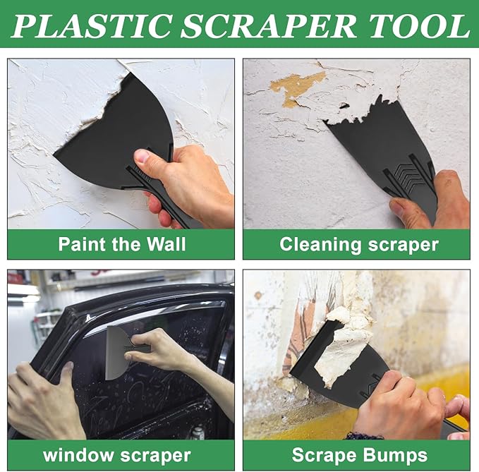 15 Pack Putty Knife, 2Putty Knife Set, 2Spreader, 2Spackle Tool, 2Plastic Putty Knife Scraper, 2Scraper Tool, 2Putty Scraper, 3 Detail Scraper Tool, Flexible Plastic Paint Scraper Tool for Spackling
