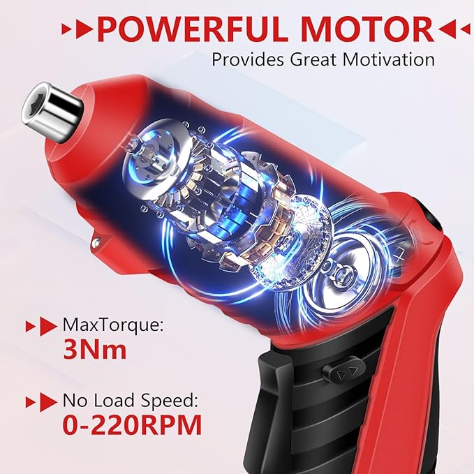 Electric Screwdriver Cordless Rechargeable Small Power Drill Set, Tool kit with drill, Home Tool Kits for Homeowner, Diyer, Handyman