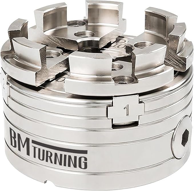BMT-JS70N 70mm Dovetail Jaws for Woodturning Lathe Chucks, Extended and reverse dovetails handle both bowls and spindle workpieces, Compatible with Super NOVA 2, G3.
