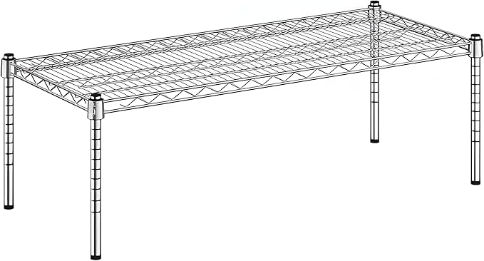 18" x 42" x 14" Chrome Wire Storage Shelf, Dunnage Rack, Commercial 1 Tier Small Shelf