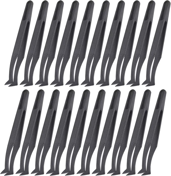 20Pcs Industrial Tweezers, 20Pcs 93306 Anti‑Static Tweezers Accury and Small in Size PPS+carbon Fiber for Processing and Installation Of Components