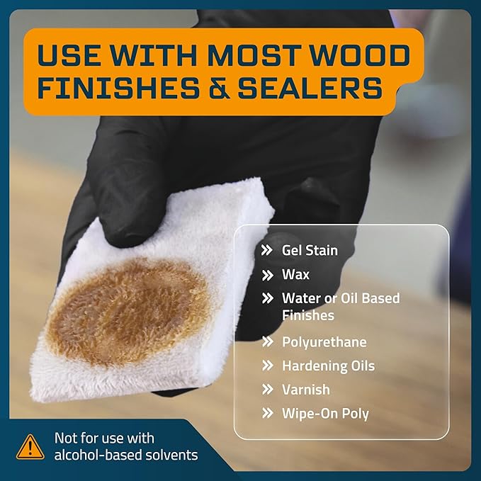 M훮KRS Stain Pad, Cut-to-Size Staining Pads, 2-Pack, Lint, Snag, Streak-Free Applicator, Micro Brush Material, Wood Stains and Oil Based Finishes, Easy to Use with Consistent Application
