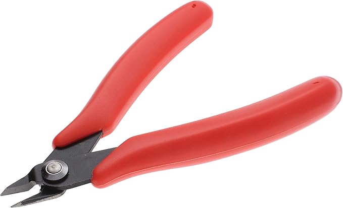 The Beadsmith Heavy Duty Side Cutter, 5 inches (127mm) with red Comfort Grip Handle and no Spring, Tool for Jewelry Making, Electronics or Micro Mechanics