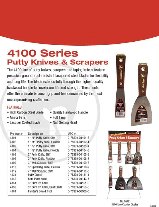 Red Devil 4151 Straight Burn-Off Scraping Knife, 3"