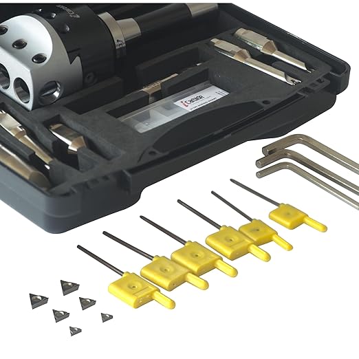 R8 Boring Head 2Inch and 1/2 Shank Boring Bar 6pcs Set (Inserts Included) 1/2" - 4"
