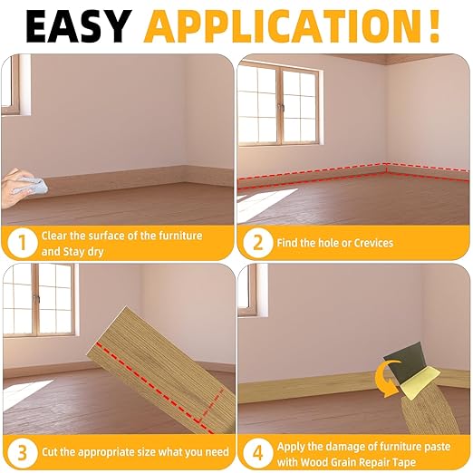 GSCIT Club Wood Grain Repair Tape, 15.7 inch X 25ft Self Adhesive Oak Grain Repair Patch for Tables, Chairs, Baseboards, Doors, Windows, Floors, Handicraft DIY.