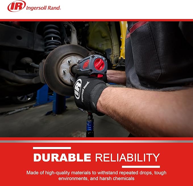 Ingersoll Rand 2236QTIMAX-2 DXS2 1/2" Air Impact Wrench, 2" Extended Anvil, Quiet, 1500 ft-lb Torque, Titanium Hammercase, Friction Ring Retainer, Pistol, Interchangeable Anvil, Multi-functional Tool