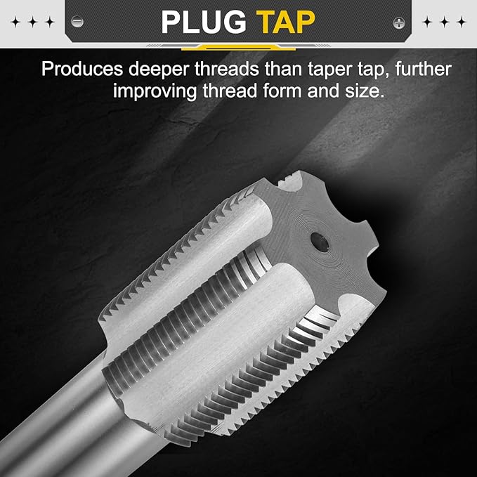 uxcell Hand Plug Tap M50 x 3 H2 Metric Thread Plug Style Taps Straight Flute Screw Tapping Threading Tool High Speed Steel HSS6542