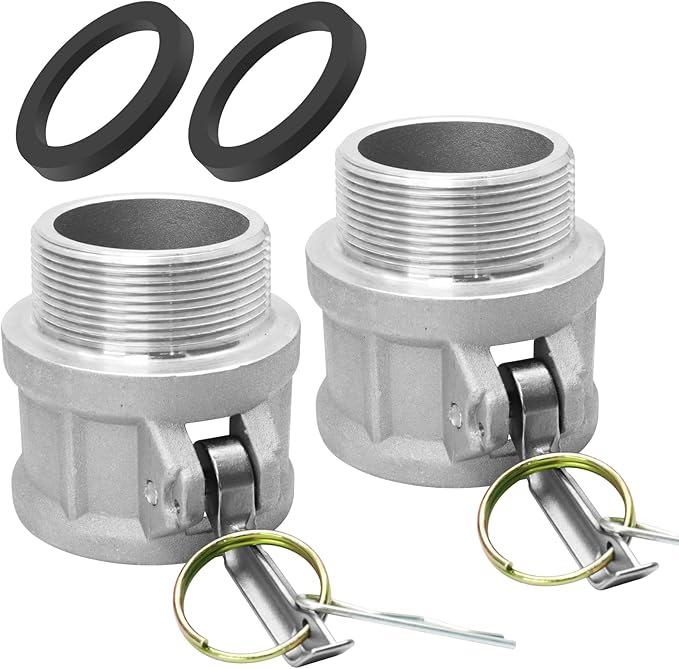 2" Aluminum Cam and Groove Hose Fitting, Global Type B200 Male Adapter x Female NPT Camlock Fitting, Pack of 2