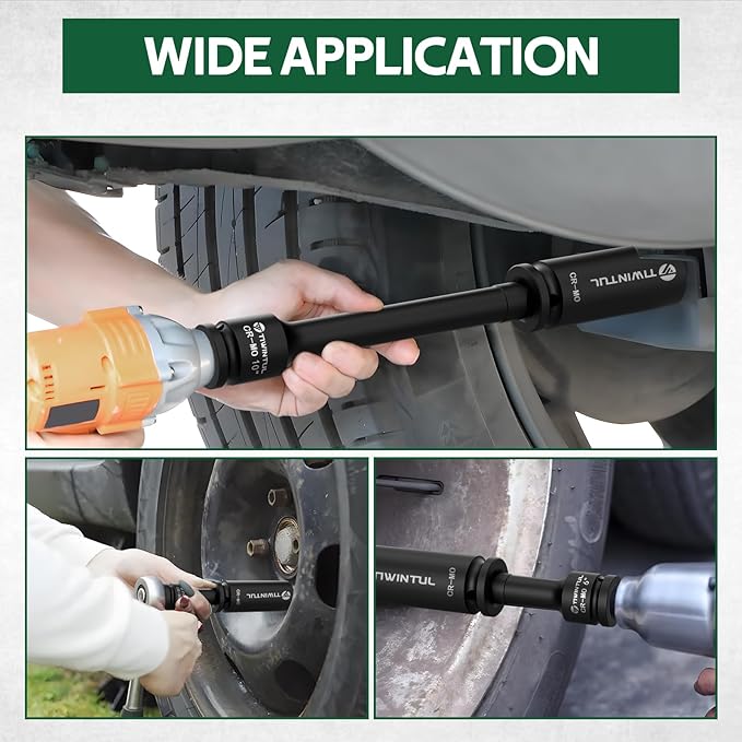 3/4" Drive Impact Extension Bar Set, 5 PCs 3" 4" 6" 10" Impact Socket Extension, 3/4" to 1/2" Adapter with CR-MO Steel, Storage Box for Car, Truck, Tractor Repair