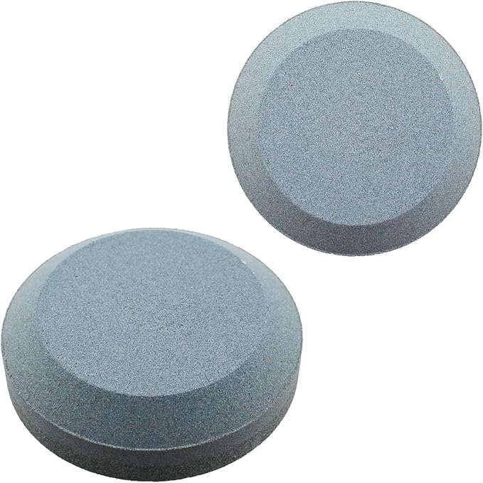 TAODAN 120 and 240 Grit Axe Head Round Sharpening Stone 7.5x2.8cm Aluminium Oxide Grinding Tool for Cutting