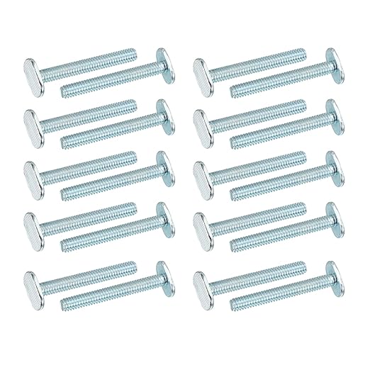 PATIKIL 1/4"-20 t Track Bolts, 20 Pack 2 Inch T-Slot Bolts Kayak Rail Bolt Accessories for Universal t Track Woodworking Jigs and Fixtures, Silver