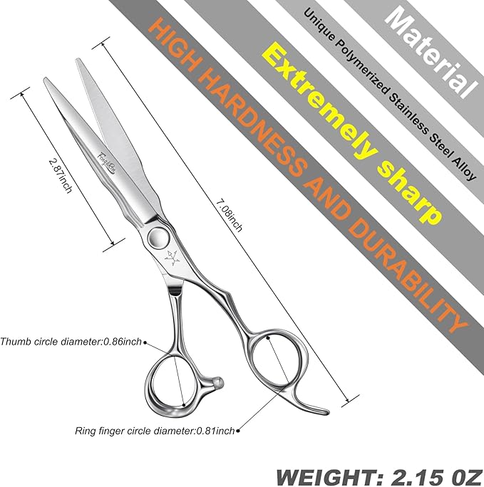 High-end Professional Extremely Very Sharp Barber Hair Cutting Scissors Hairdresser Shears For Hair 6.3 Inch Haircut Scissor Made Of Stainless Steel For Hairdressing Salon and Home Use