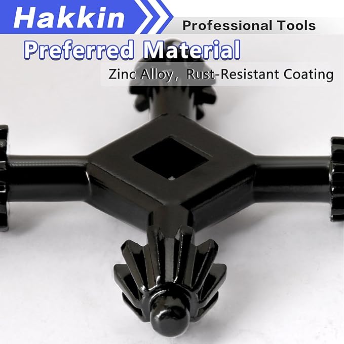 Hakkin 4 Way Chuck Key 4 in 1 Chuck Press Key Wrench, 1/4”, 3/8”, 1/2”, 3/4” Sizes Replacement Drill Clamping Wrench for Electric Drills, Impact Drivers, Home Tools (Size S1)