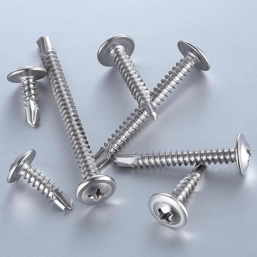 (200 pcs) Wensilon #10횞1?쓋or Sheet Metal Self-Tapping Screws 410 Stainless Steel Truss Head High-Strength Quick Tapping Screws