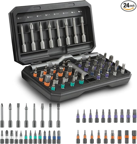 42 in 1 Magnetic Screwdriver Set - 2025 New Compact Ratchet Screwdriver Set, Multi Bit Magnetic Ratcheting Screwdriver Sets with Ratchet Handle and Storage Case DIY Repair Tool Kit