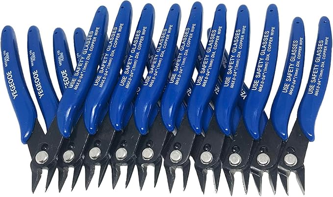 Flush Wire Cutters, 10PACK Flush Cut Pliers, Side Cutters, Diagonal Side Cutting pliers, Wire Snips, Nippers, Small Wire Cutters for jewelry making crafts
