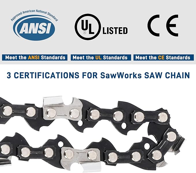 SawWorks 3-Pack 20 Inch Chainsaw Chain 3/8" Pitch .050" Gauge 70 Drive Links Fits 72LPX70CQ Echo CS-590 Timber Wolf, CS-600, Oregon E70, D70, Poulan, McCulloch and More