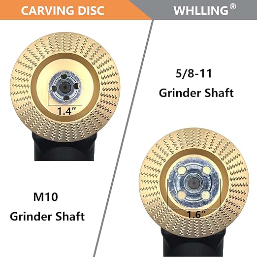 4PCS Wood Carving Disc Set for 4" or 4 1/2" Angle Grinder with 5/8" Arbor, Grinding Wheel Shaping Disc for Wood Cutting, Wood Shaping Carving Disc, Woodworking Angle Grinder Attachment