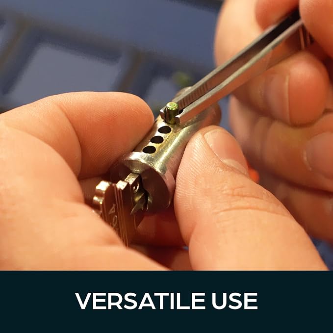 Lock Pinning Tweezers - Grooved Tip for Easy Pin Loading and Cylinder Rebuilding - Ideal for Rekeying Kits, Locksmith Services and DIY Projects.