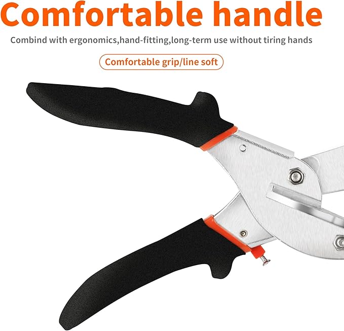 GARTOL Miter Shears- Multifunctional Trunking Shears for Angular Cutting of Moulding and Trim, Adjustable at 45 to 135 Degree, Hand Tools for Cutting Soft Wood, Plastic, PVC, with Replacement Blades