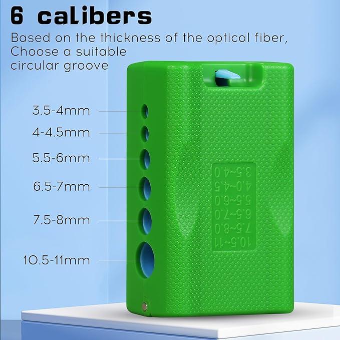 A-3511 Tube Stripper Stripping range 3.5-11mm Replaceable blade Cable Tube Slitter Fiber Optic Mid Span Cable Cutting Tool Jacket Tube Slitter Loose Tube Buffer with 12pcs spare blade