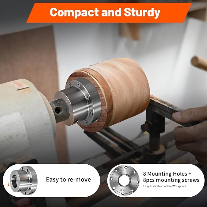 Wood Lathe Steel Faceplate 2.5",Faceplate for Wood Lathe,Lathe Face Plate Fit for 1" x 8TPI Spindle