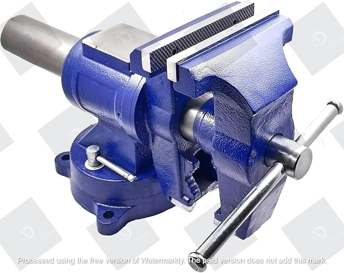 A.D. International 6" Heavy Duty Bench Vise, Double Swivel Rotating Vise Head/Body Rotates 360째,Pipe Vise Bench Vices 30Kn Clamping Force,for Clamping Fixing Equipment Home or Industrial Use