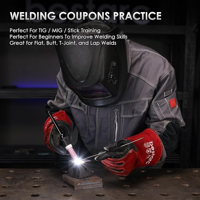 bestarc Welding Coupons, 24Pcs 3횞3" & 2횞2" Mild Steel Welding Practice Kit, 11 Gauge Welding Training Metal, Welding Plate Kits for beginners DIY Cube MIG TIG Stick