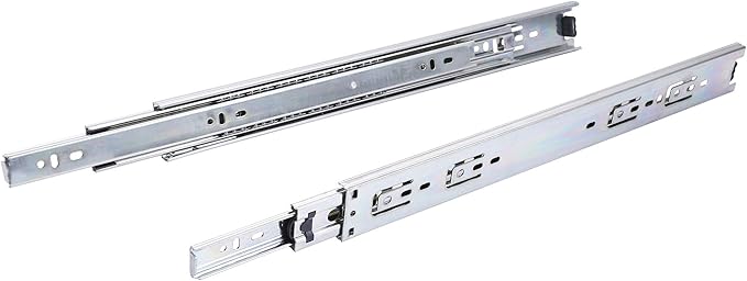 6 Pairs of 10 Inch Hardware 3-Section 100 LB Capacity Full Extension Ball Bearing Side Mount Drawer Slides