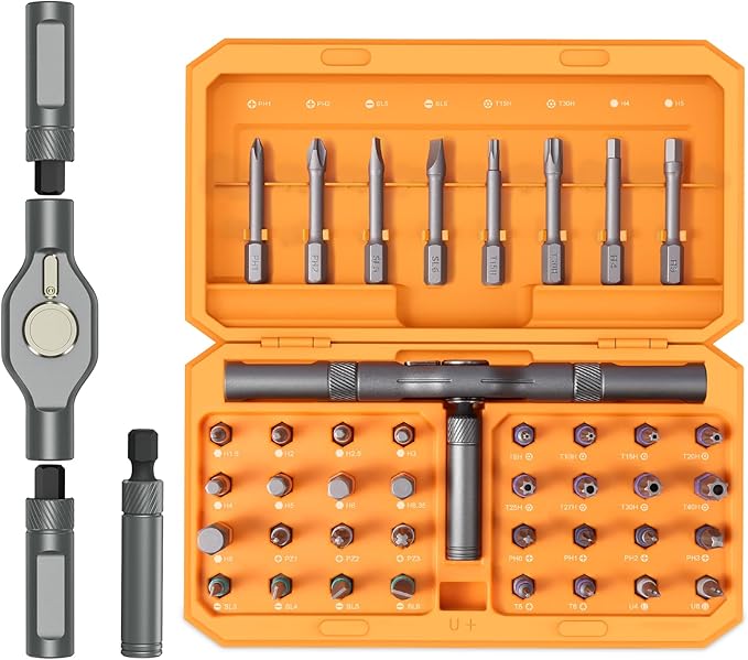 LOFICOPER 42 in 1 Ratchet Screwdriver Set, Magnetic Screwdriver Kit, DIY Ratchet Screwdriver Kit with Detachable Handle, Portable Repair Tool Kit for Household Electronics Bike, Idea for Christmas