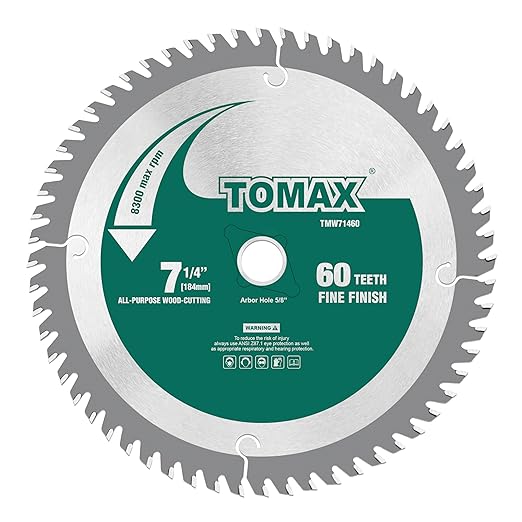 TOMAX 3 Pack Combo 7-1/4 Inch Circular Saw Blades with 5/8" Arbor, TCT ATB 24T Framing, 40T Crosscutting, 60T Finish Saw Blade for Various Wood Cutting