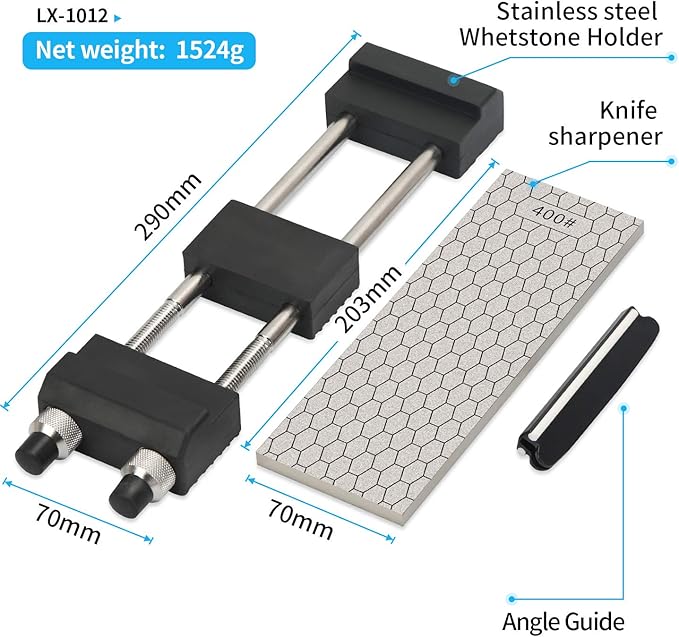 DMD Diamond Sharpening Stone Holder Set with Simple Adjustment Screws Holds the Stone Securely with Diomand Knife Sharpener Stones 訝?Durable Quality and Exquisite Design Blue